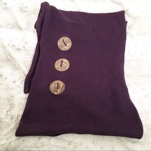 NWT Katie Todd purple chunky knitted crochet scarf